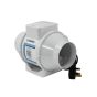 In Line Hydroponic Hobby Extractor Fan TURBO E Mixed Flow Loft Grow Room tent Mounted Ventilator - 125 mm 5 "