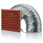 Blauberg Terracotta Cooker Hood External Extractor Fan Wall Duct Vent Kit Fixed Blade Grille - 125mm 5"