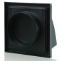 Plastic Cowled Hooded Air Ventilation Wind Baffle Wall Grille 100mm Black