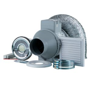 Blauberg Turbo Bathroom Shower Fan Kit 100mm with Timer & LED Light
