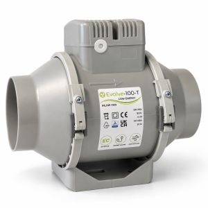 Blauberg Evolve Low Energy Inline Extractor Fan – 100mm & 125mm, Standard or Timer