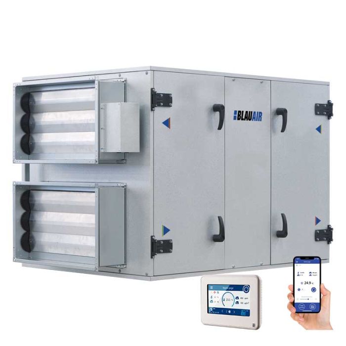 Blauair Horizontal Heat Recovery Air Handling Unit Commercial with Thermal Wheel - Built-In Controls - Left Handed - RH-6000-S25-L