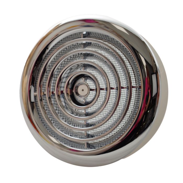 Circular Ceiling Mounted Vent Grille Adjustable Round Ventilation Diffuser Extract Air - Chrome
