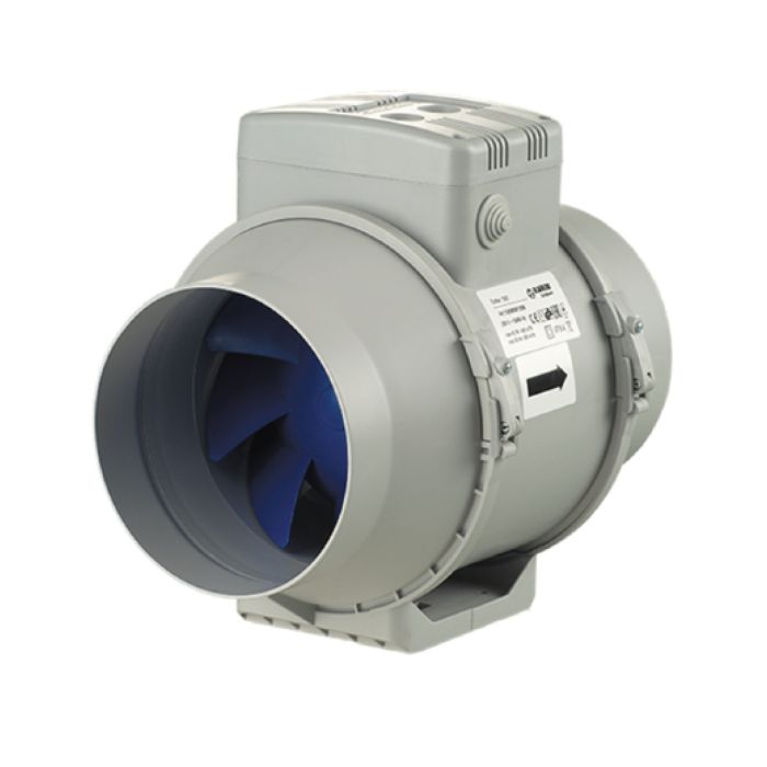Blauberg In Line Turbo Mixed Flow Tube Extractor Fan - Duct Mounting - Run On Timer - 125mm 5" diameter