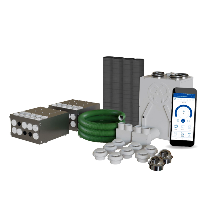 Blauberg Heat Recovery Ventilation Kit - Whole House Self Build DIY Kit System - 2 Bedroom Dwelling KIT-ECSB-250-HK2