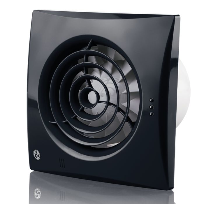 Black Bathroom Extractor Fan | Calm 100 Zone 1 Pull Cord
