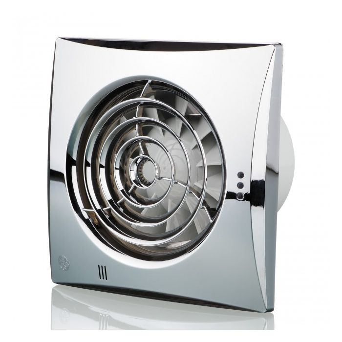 Blauberg Calm Low Noise Energy Efficient Bathroom Extractor Fan 100mm Chrome - PIR Detector
