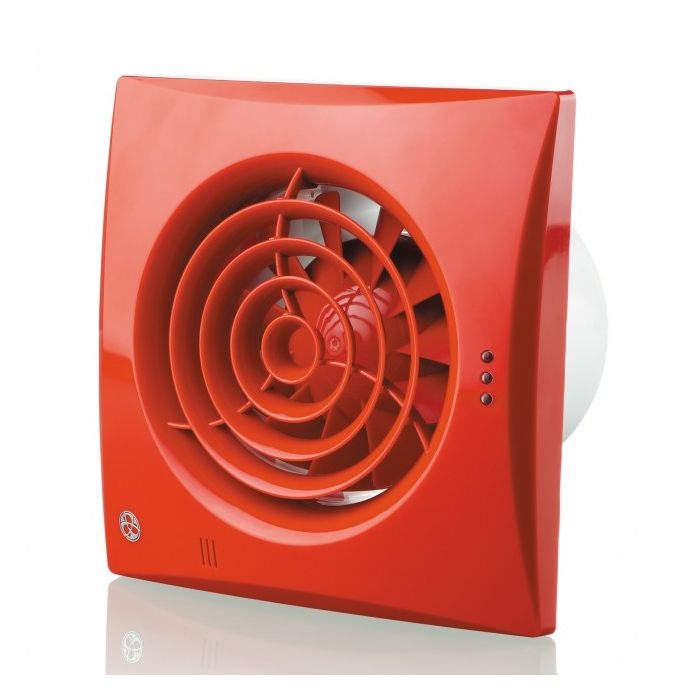 Blauberg Calm Low Noise Energy Efficient Bathroom Extractor Fan 100mm Red - Pull Cord & TImer