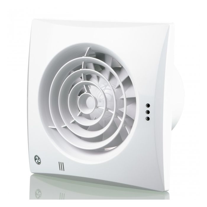Low Noise Energy Efficient Kitchen Extractor Fan 150mm White - Humidity