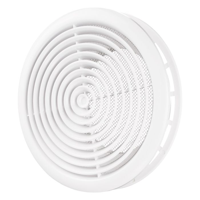 White Circular Ceiling Mounted Vent Grille Adjustable Round Ventilation Diffuser Extract Air -125mm