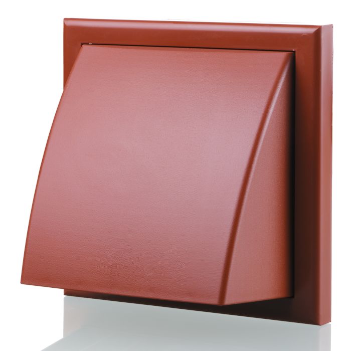 Blauberg Plastic Cowled Hooded Air Ventilation Wind Baffle Wall Grille - 125mm - Terracotta