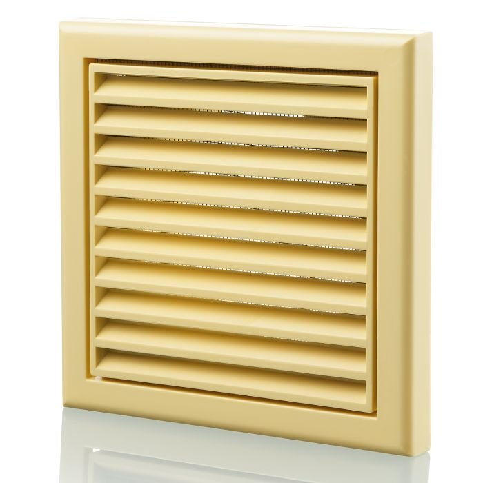 Blauberg Plastic Vented Fixed Blade Air Ventilation Louvred Grille - 100mm - Cotswold Stone