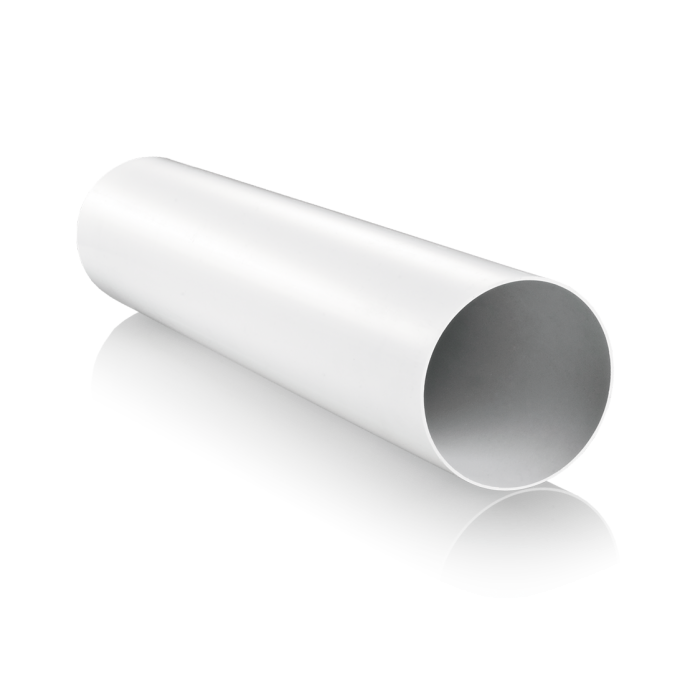 125mm 5" Round Plastic Ducting Pipe - Blauberg Blaufast PVC Circular Ventilation Ductwork - 1.5m Long