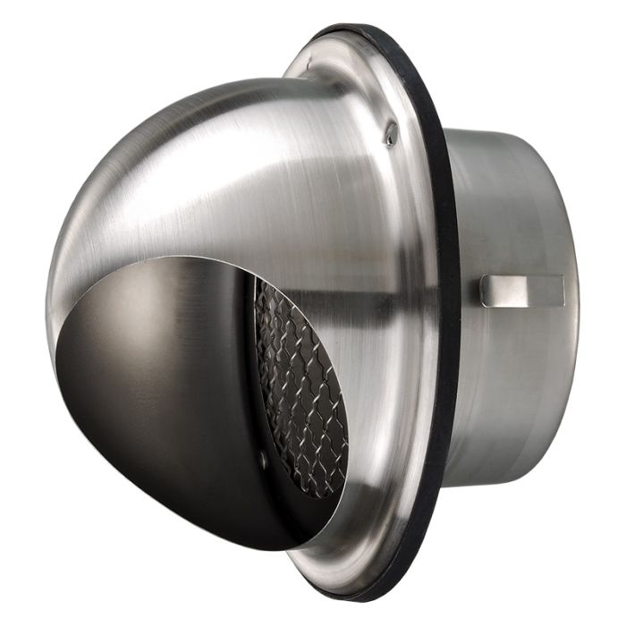 Stainless Steel Wall Vent - Blauberg Circular Cowled Wall Bull Nose Grille Duct Outlet - 100mm 4"