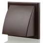 Blauberg Plastic Cowled Hooded Air Ventilation Wind Baffle Wall Grille - 125mm - Brown