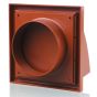 Plastic Cowled Hooded Air Ventilation Wind Baffle Wall Grille 100mm Terracotta