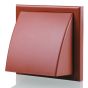 Blauberg Plastic Cowled Hooded Air Ventilation Wind Baffle Wall Grille - 150mm - Terracotta