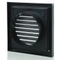Blauberg Black Cooker Hood External Extractor Fan Wall Duct Vent Kit Fixed Blade Grille - 100mm 4"