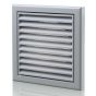 Blauberg Grey Cooker Hood External Extractor Fan Wall Duct Vent Kit Fixed Blade Grille - 100mm 4"