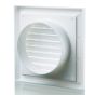 Blauberg White Cooker Hood External Extractor Fan Wall Duct Vent Kit Fixed Blade Grille - 100mm 4"